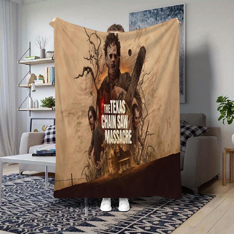 Black Background Sports Figure Print Blanket Suitable For All Seasons Camping Trip Air Conditioning Blanket Nap Blanket Sheet