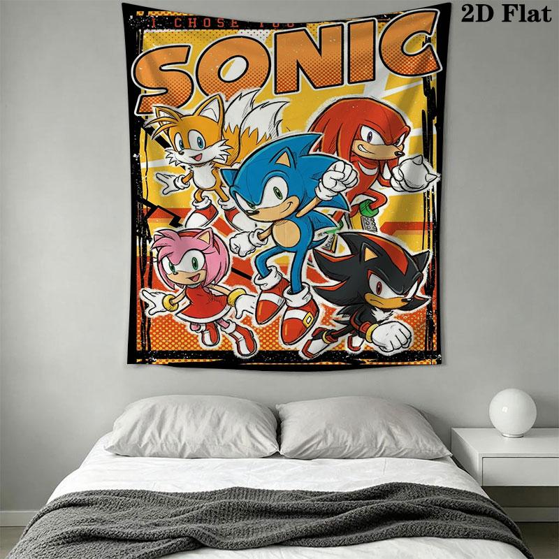 Hedgehog Sonic Soar Wall Hanging Printed Fabric Blanket Decorative Tapestries for Bedroom Living Room Home Decor