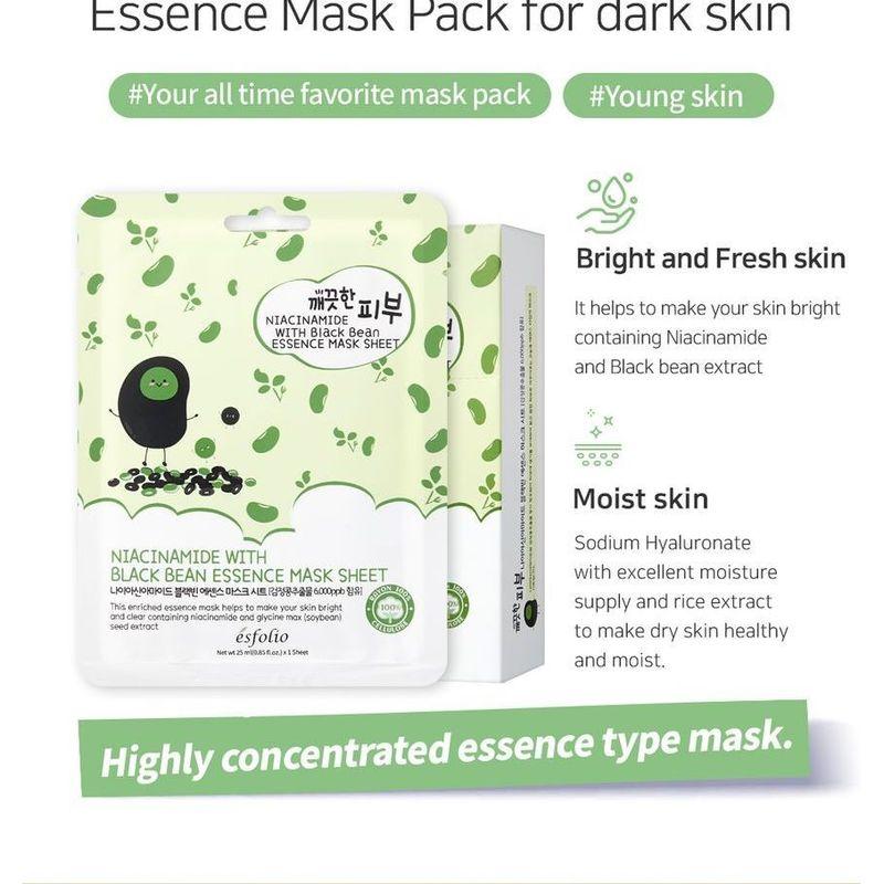 esfolio - Niacinamide With Black Bean Essence Mask Sheet Set