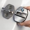 BBKD8 4Pcs Stainless Steel Shock Absorbing Car Door Lock Cover Anti Vibration Latch Protector Accessories For BMW E90 G80 M3 G30 M5 F8