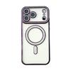 Sparkle Magnetic Wireless Charging Phone Case for iPhone 16 Pro Max/15, Women's Transparent, Soft Cover.