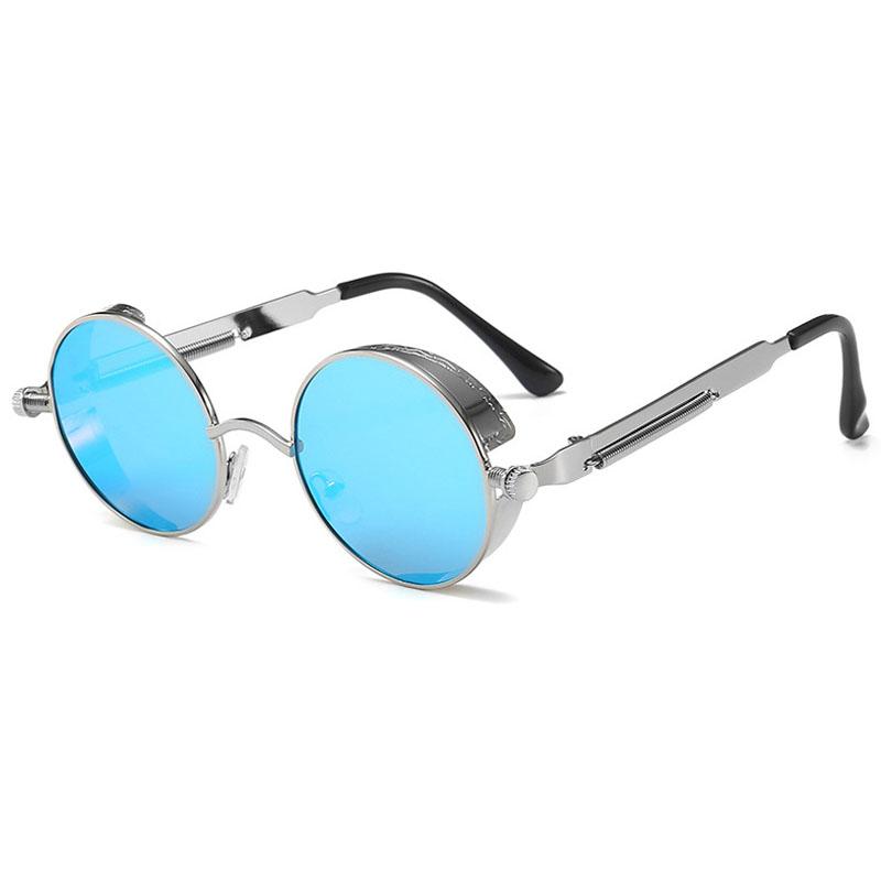 Classic Gothic Steampunk Sun Glasses Men's Women's Brand Designer Vintage Style Round Metal Material Glasses Frame Sun Eyeglasses High Quality UV400