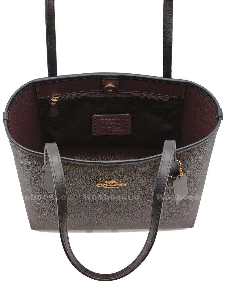 Coach Geantă Tote City C Pânză Semnătură Geantă de Umăr Femei Modă Casual Geantă Zilnică pentru Navetă CU759-IMXAQ