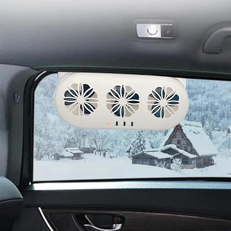 USB Powered Solar Car Exhaust Fan Ventilation Cooling Smoke Exhaust with Dual Fan for Car SUV Air Circulation Portable