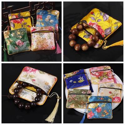 Flower Embroidery Coin Pouch Cloth Jewelry Storage Bag Exquisite Cloth Wallet  Girl