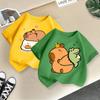 Kid T Shirt Capybara Printed Children T-shirt Kids 100% Cotton Clothes Tshirt Tops Tee Boys Girls Baby Tee 2-13Y