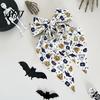 Bat Theme Hair Decoration Halloween Silky Satin Bows, Big Ribbon Bow Clips, Oversized Dynamic Long Tail Barrettes, Cute Accessories for Women