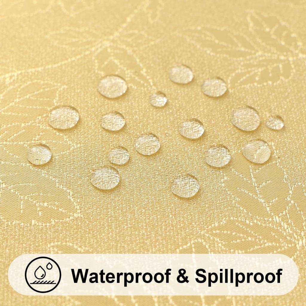 HAPIHAPPY Round Tablecloth Leaf Twig Diagram Polyester Tablecloth Rectangular For Banquet Hook Jacquard Table Cloth Waterproof