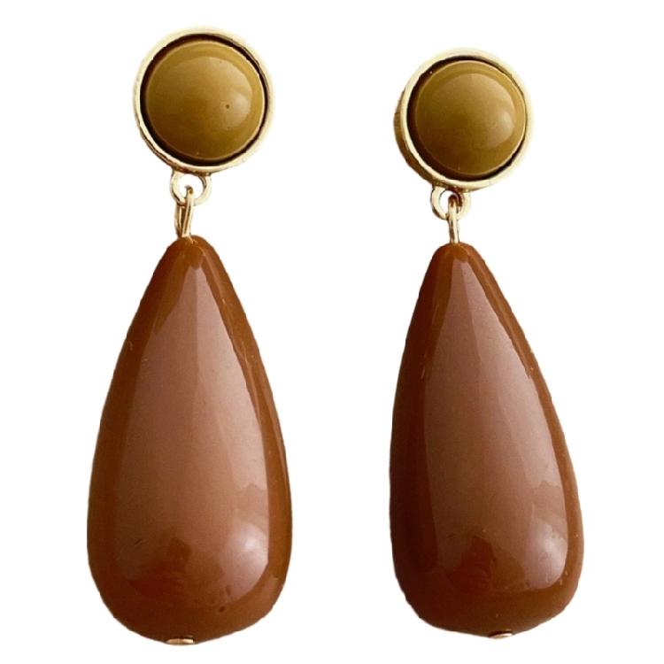 Modern Minimalist Drop Earrings Elegant Pendant Earrings Resin Alloy Texture Suitable for Everyday Stylish Outfits
