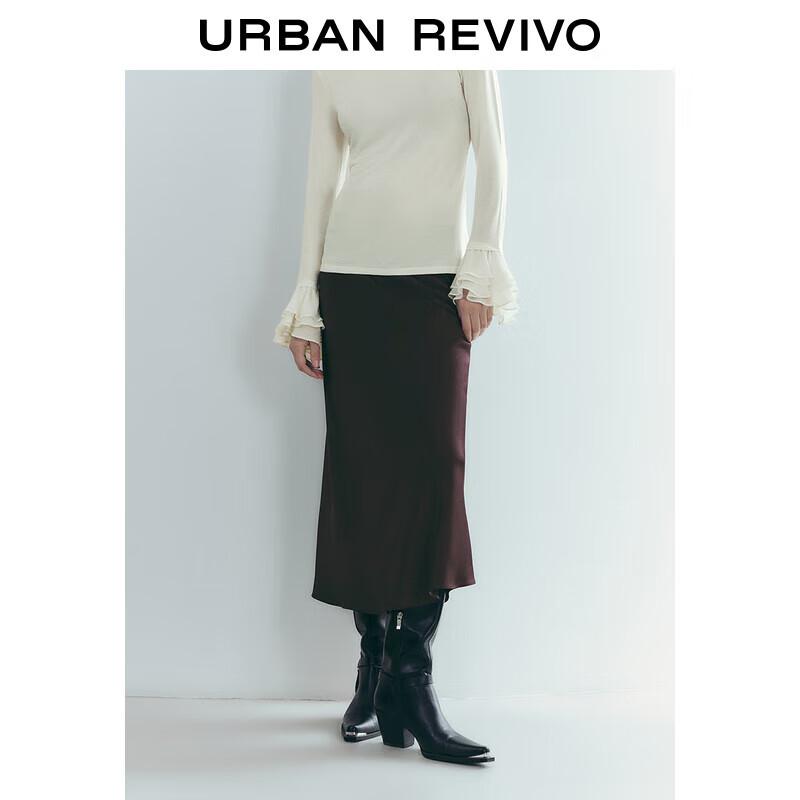 UR Women s Elegant Draped Fishtail Midi Skirt S