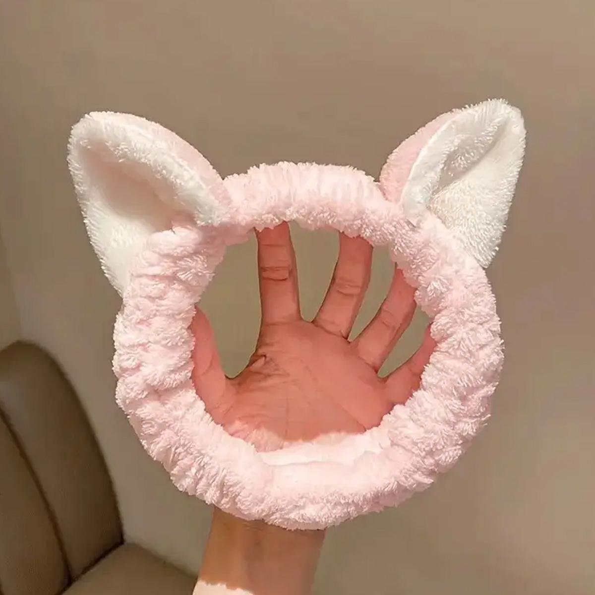 

1 шт. Милая женская повязка для макияжа лица и волос, мягкая коралловая бархатная мультяшная повязка для волос, подходит для умывания лица, нанесения маски для лица, купания, макияжа