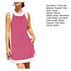 Two Piece Set for Women Summer Boho Color Block Outfits Sleeveless Crewneck Side Slit Mini Dress Casual Lounge Short Sets