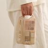 Handheld Zipper 3D Mesh Makeup Storage Bag Multipurpose Folding Travel Toiletry Bag Breathable Transparent Clothing Sorting Bag