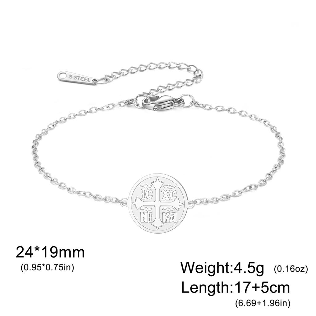 IC XC Punk Cross Seal Bracelets for Women Men Stainless Steel Orthodox Prayer Bracelet Christian Amulet Jewelry Gift