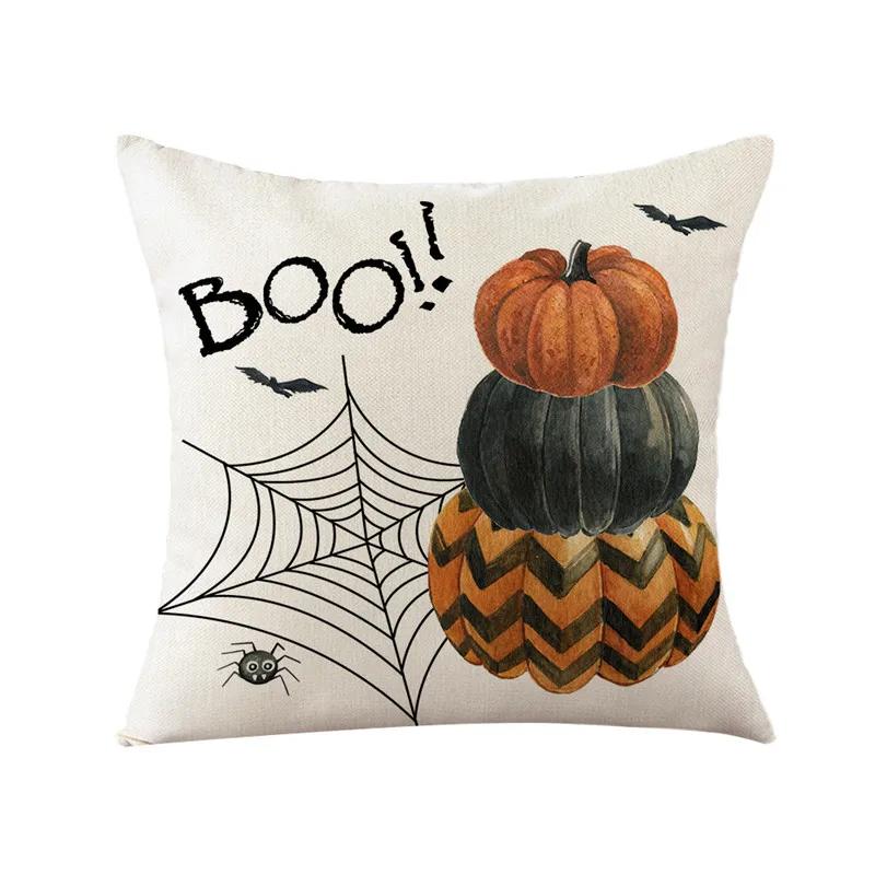 45x45cm Halloween Party Decorative Pillow Caser Sofa Linen Pumpkin Printed Cushion Cover Home Living Room Decor