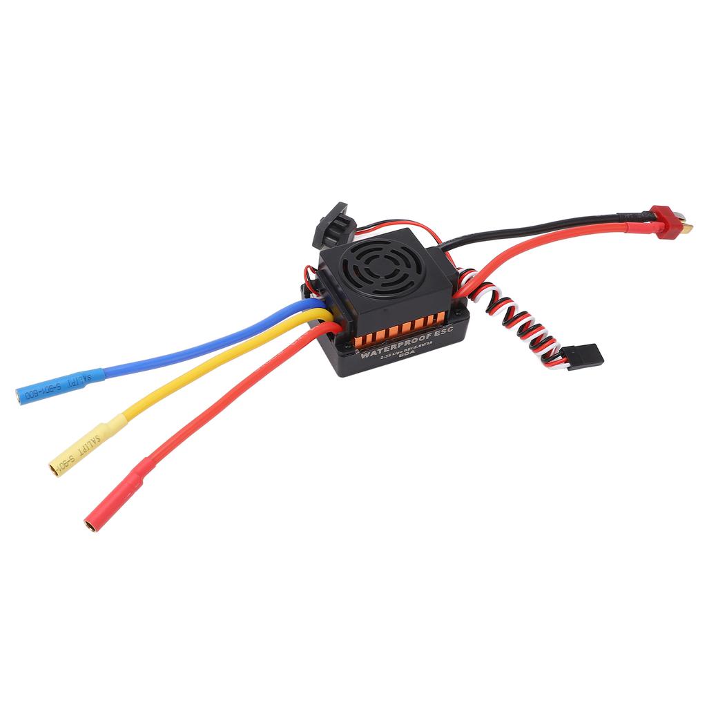 RC Brushless ESC 60A Strong Current Resistance Waterproof Dustproof Brushless ESC for 1 10 1 12 1 16 RC Cars