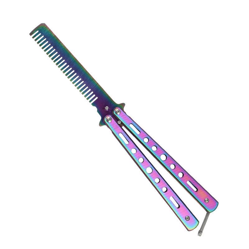 Unsharpened Folding Butterfly Practice Comb for Outdoor Camping