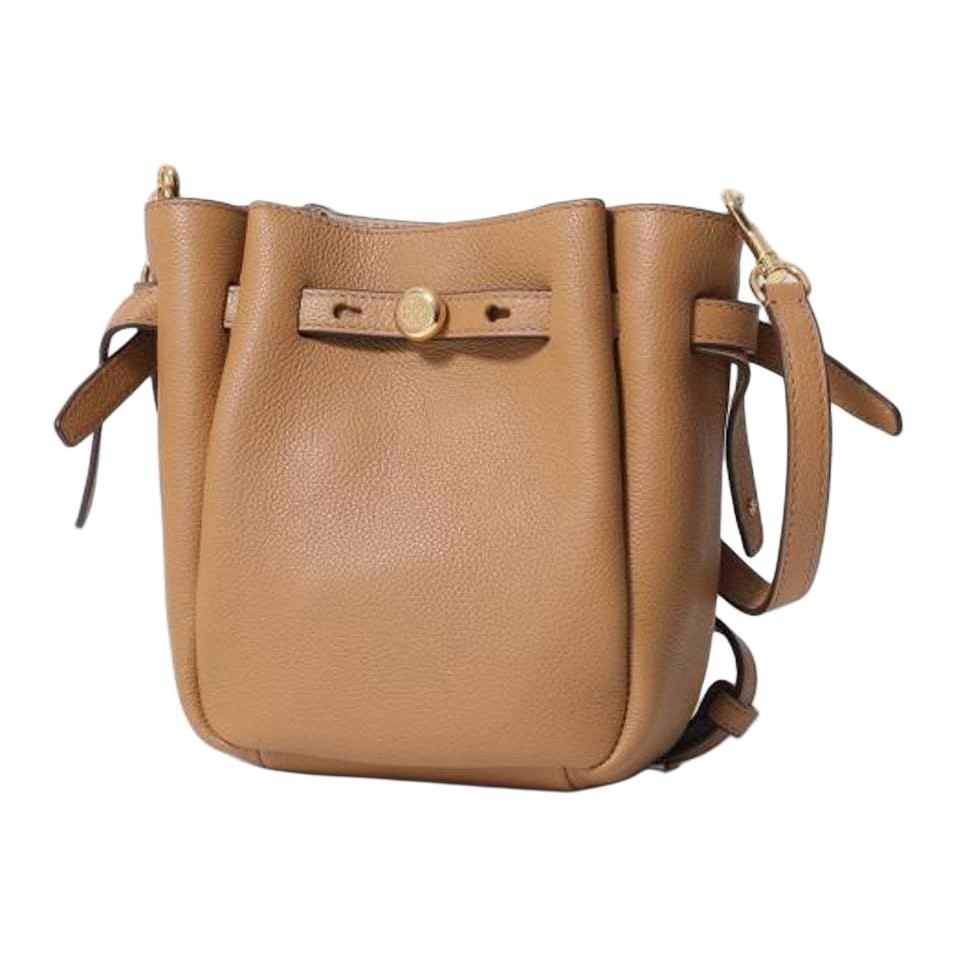 Tory Burch Romy Adjustable Strap Leather Crossbody Shoulder Bag Small Women bags Tiramisu 171002-227