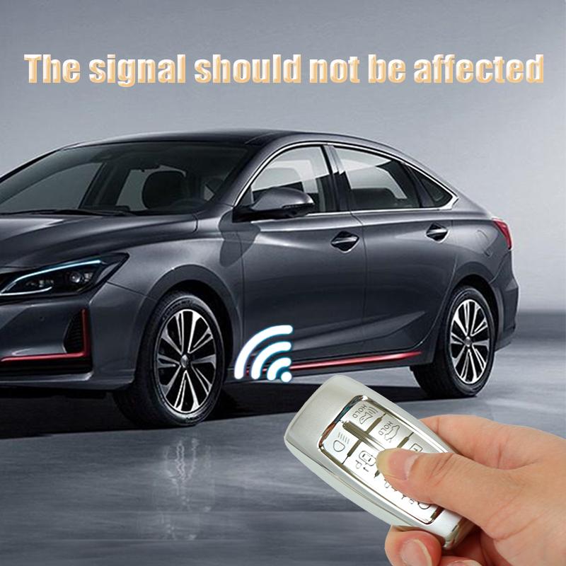 Quicksand TPU Car For Hyundai Genesis GV70 GV80 GV90 2020 2021 2022 Key Case Cover Shell Fob Holder Ring Protector Keychain