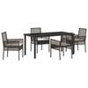 VidaXL Ensemble de salle à manger jardin 5 pièces avec coussins poly rattan marron 3379873
