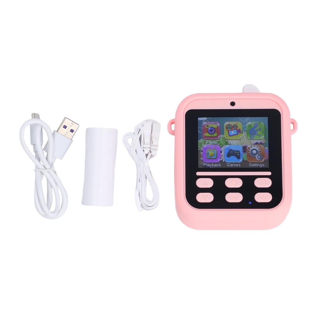 Instant Print Camera HD Double Lens 2.4 Inch Display Screen 16x Digital Zoom Instant Selfie Camera with Filters Game