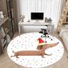 1pc Christmas Dog Office Round Area Rug, Indoor Mat Suitable ForOffice, Under Office Chairs Bedroom Living Room Home Decor, Room Deco u01