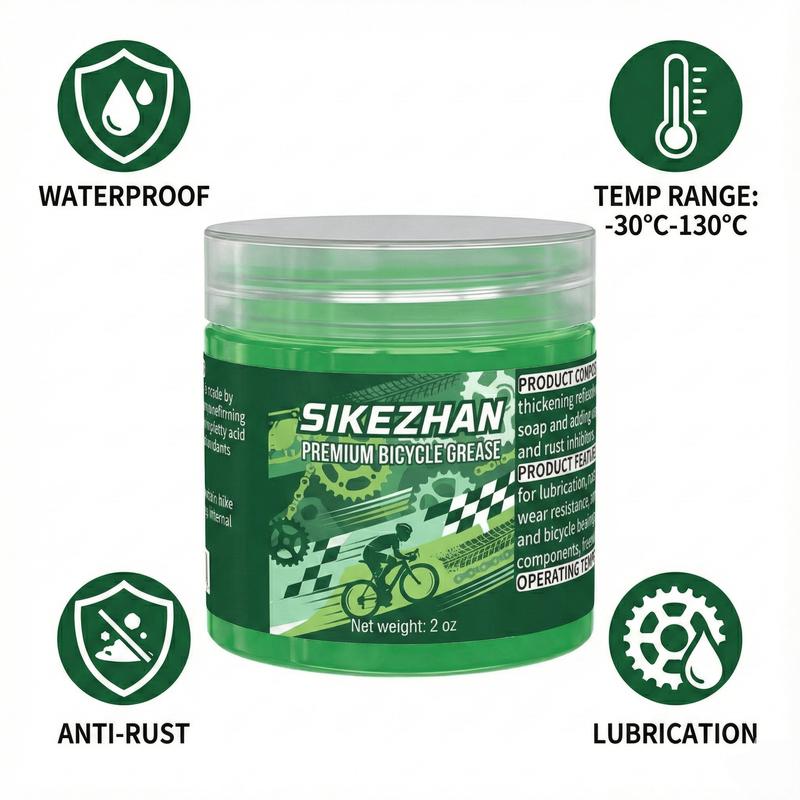 Premium Bicycle Bearing Grease - Waterproof Green Lube for Hubs, BB, Headsets. Synthetic Maintenance for Shimano SRAM MTB Road