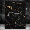 Cobra Gothic Tattoo Snake Black and Gold Luxury Wall Art Canvas Painting Prints Dark Living Room Home Modern Posters Mural Animals Ideal Decoration