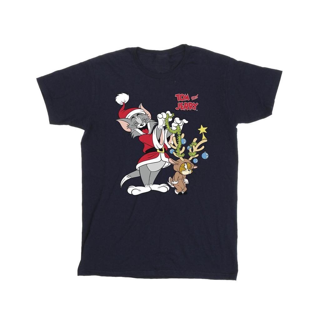 Tom & Jerry Mens Christmas Reindeer T-Shirt