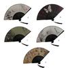 Handheld Wood Fabric Fan With Chinese Traditional Painting Calligraphy Fan for Outdoor Use Dance Fan
