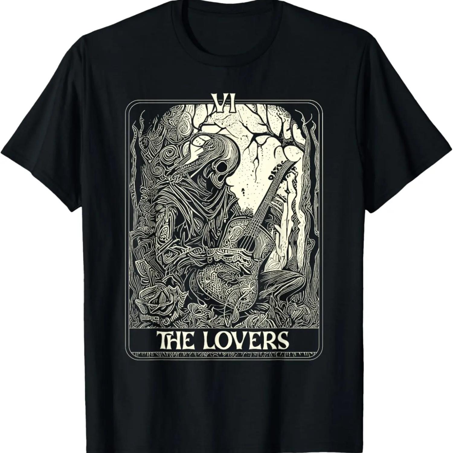 Guitarist And His Guitar The Lovers Tarot Card T-Shirt S чёрный