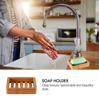 Bamboo Wooden Soap Holder Dish Draining Rack Container Tray Drying Tools Box Storage Portable Soap Box Home Supplies