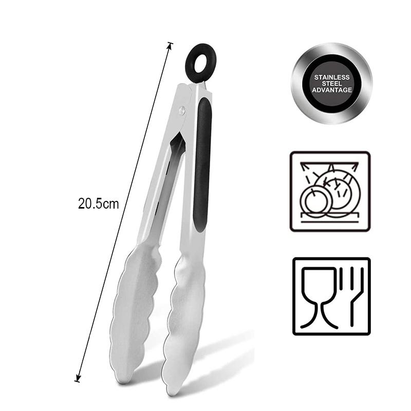 Extra Long Stainless Steel BBQ Tongs Salad Food Clips Bread Pasta Serving Tongs Non-Stick Kitchen Cooking Tools