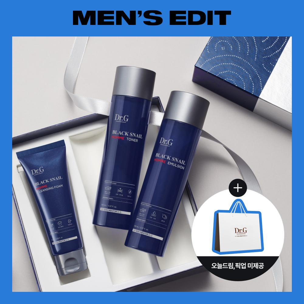 Dr.g [Gift Planner Gift Set] Dr.g Black Snail Homme Prestige 3 Piece Set  150ml Toner+150ml Emulsion+70ml Cleansing Foam