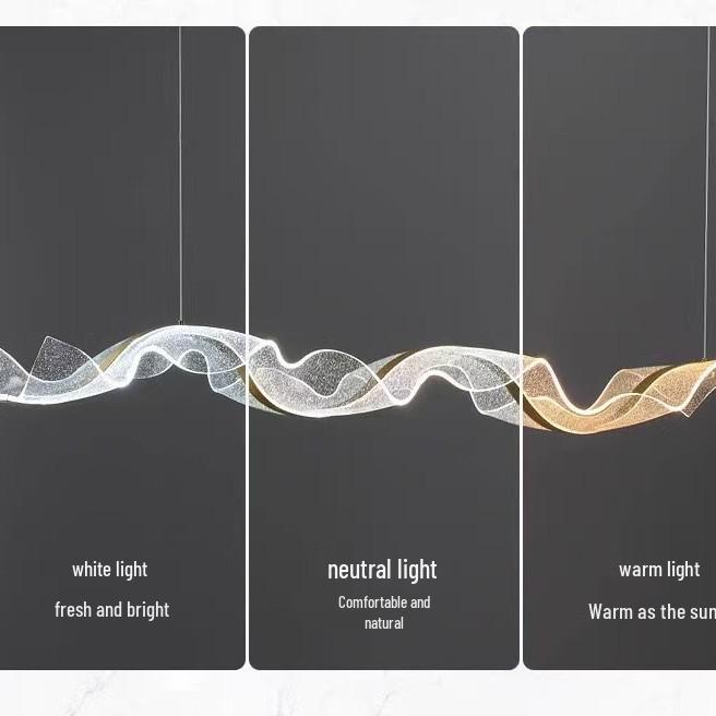 Full Spectrum Luxury Ribbon Chandelier - Modern Minimalist Design for Restaurants and Bars