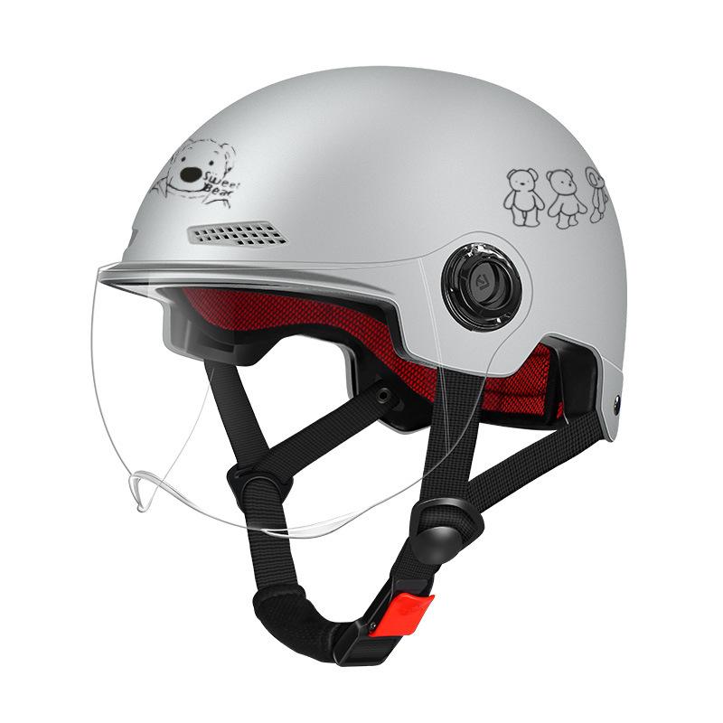 Cycling Helmet Electric Vehicle Women's Autumn and Winter Warm Motorcycle Men's Safety Hat Summer Four Seasons Half Helmet