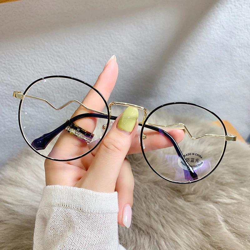 Modne Damskie Okulary Stop Popularne Kwadratowe Okulary Ultralekkie Modne Koreańskie Przezroczyste Oprawki Metalowe Okulary