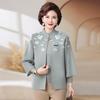 2025 Mom's Spring & Autumn Knit Two-Piece Set for Middle-Aged & Elderly Women - Sweater & Cardigan Coat