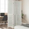 Vidaxl Room Divider, 3-Panel, White, Solid Paulownia Wood