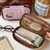 New Heart Shaped Handle Pencil Case Cute Ins Style Student Pen Bag Large-capacity Stationery Storage Bag Makeup Bag