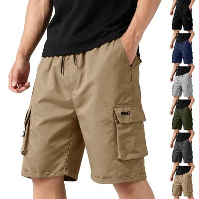 Heren Relaxed Fit Cargo Shorts met Meerdere Zakken Trekkoord Taille Casual Losse Pasvorm Lichtgewicht Zomer Shorts
