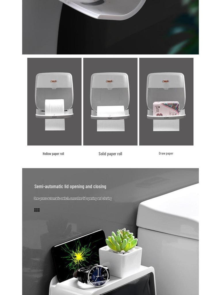 Support Mural Étanche pour Papier Toilette de Salle de Bain Sans Perçage