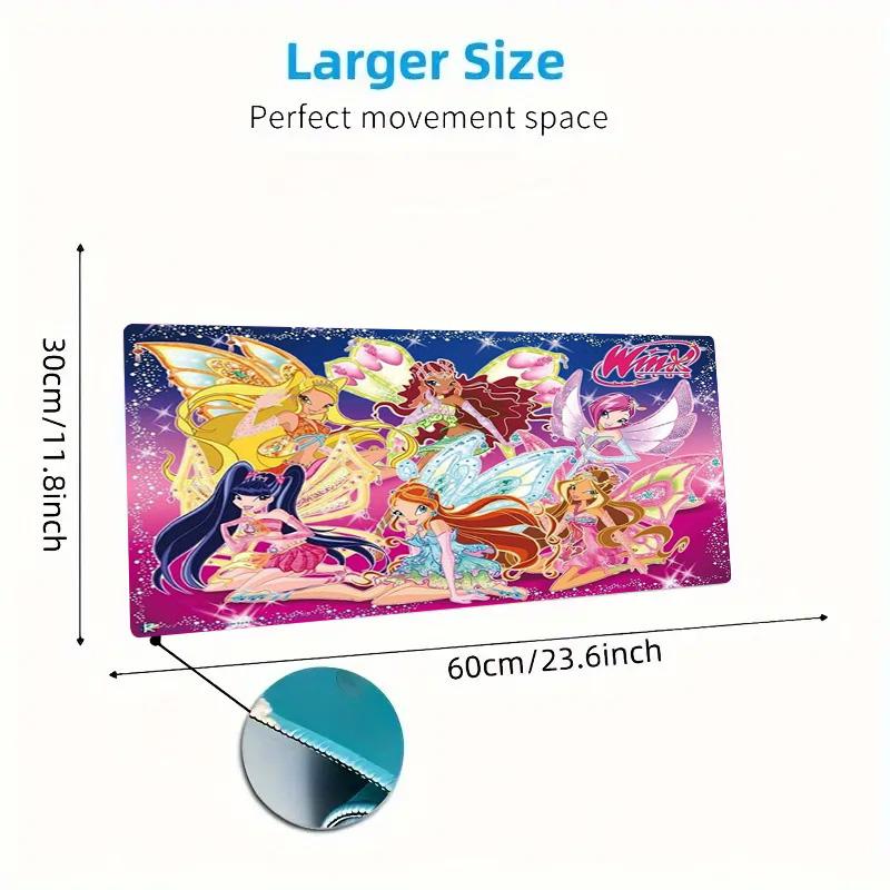 Winx Color Mouse Pad Large Gaming Table Cushion Non-slip Laptop Tablet Big Mousepad XXL Mat Mini PC Playmat With Lock edge