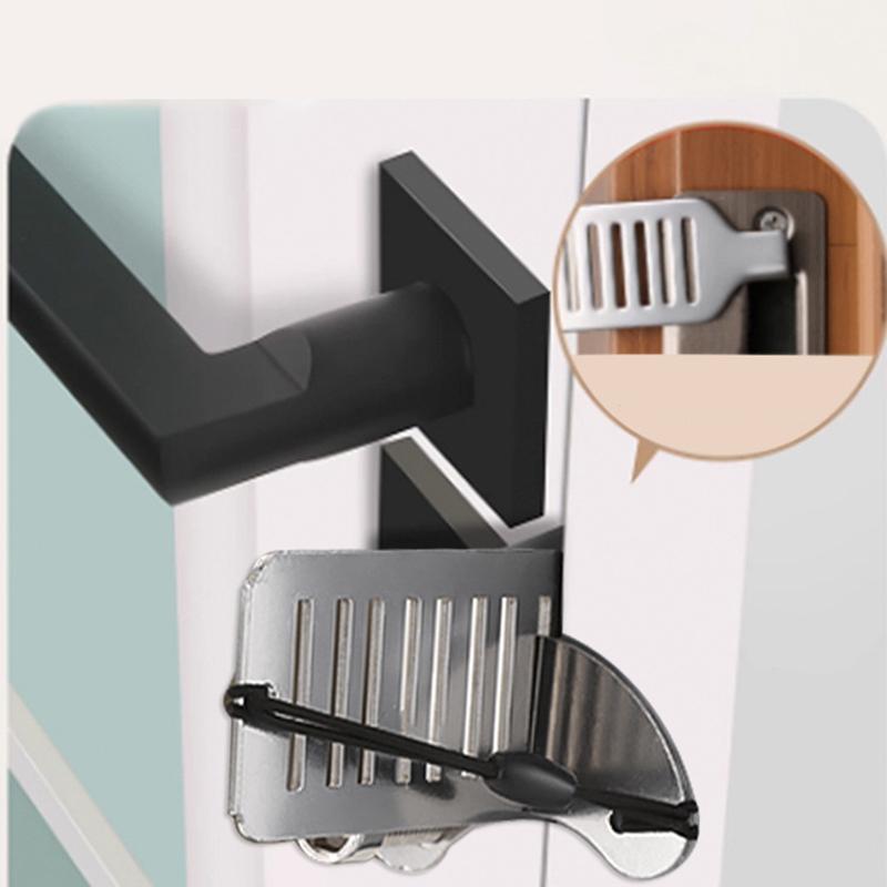 Portable Door Lock Punch-Free Security Door Locker Safety Latch Metal Lock Home Room Hotel Travel Anti Theft Door Stopper Tool