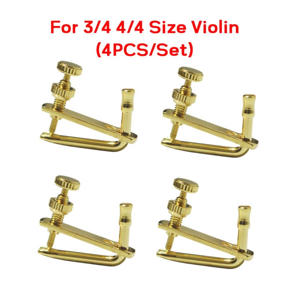 4PCS/Set Stringed Instrument Accessories Fiddle String Adjuster Metal Violin Spinner Tuning Screw