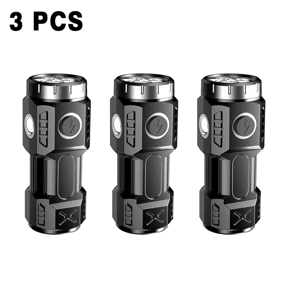 New Ultra Bright Flashlight 6*P35 LED Mini Outdoor Powerful Torch USB Rechargeable Waterproof Light With Magnet Emergency Lamp
