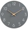 Simple Circular Wooden Wall Clock Quiet Batteryoperated Decor