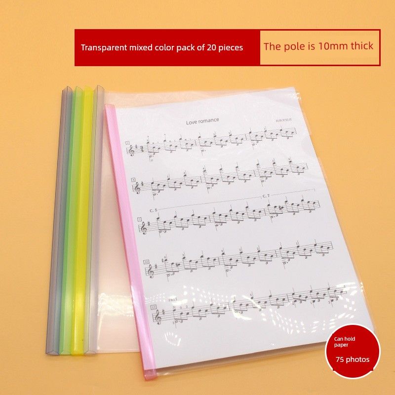 Thickened Slide Grip Report Cover A4 Bar File Folder Book Cover Transparent Folder Insert File Info Booklet Large Capacity