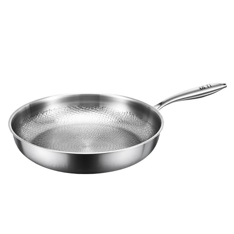 Wok antiaderente a fondo piatto in titanio tedesco - Padella di alta gamma per fornelli a gas