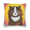 Louis Wain Cat Pillowcase Polyester Linen Velvet Creative Zip Decorative Pillow Case Room Cushion Cover 18"